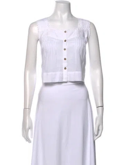 Pre-owned Ciao Lucia Square Neckline Sleeveless Crop Top In White