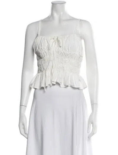 Pre-owned Ciao Lucia Square Neckline Sleeveless Crop Top In White