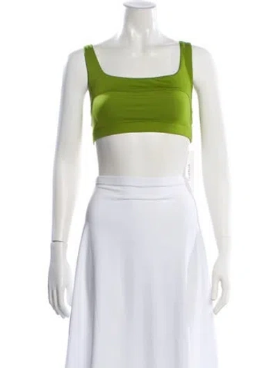 Pre-owned Ciao Lucia Square Neckline Sleeveless Sports Bra In Green