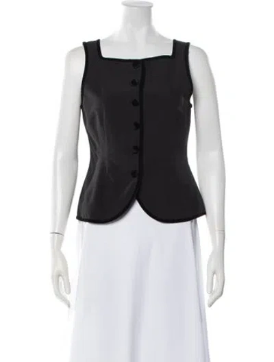 Pre-owned Ciao Lucia Square Neckline Sleeveless Top In Black