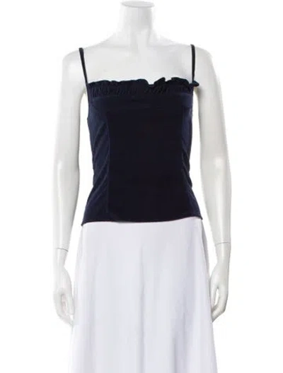 Pre-owned Ciao Lucia Square Neckline Sleeveless Top In Blue