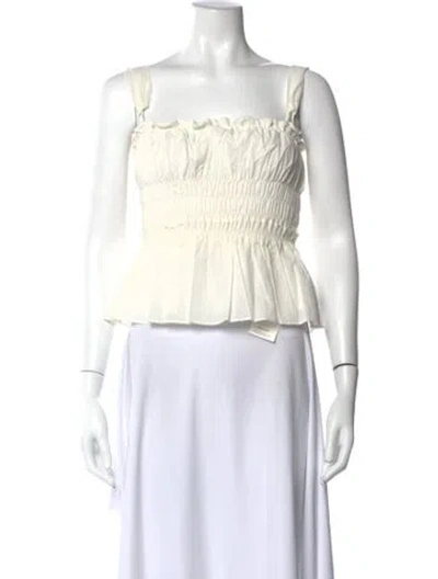 Pre-owned Ciao Lucia Square Neckline Sleeveless Top In White