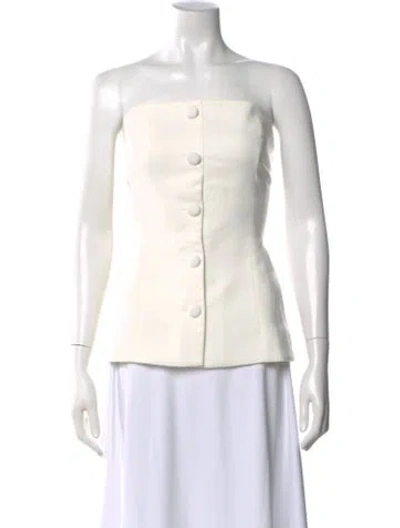 Pre-owned Ciao Lucia Strapless Button-up Top In Neutral