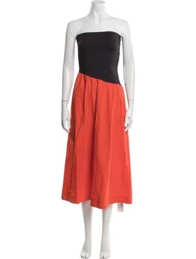 Pre-owned Ciao Lucia Strapless Midi Length Dress In Orange