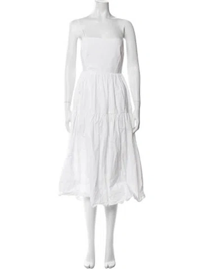 Pre-owned Ciao Lucia Strapless Midi Length Dress In White
