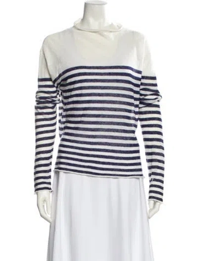 Pre-owned Ciao Lucia Striped Cowl Neck Sweatshirt In Blue