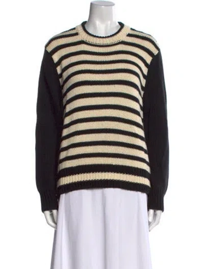 Pre-owned Ciao Lucia Striped Crew Neck Sweater In Black