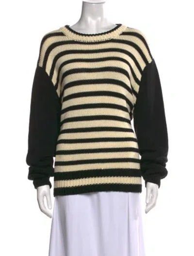 Pre-owned Ciao Lucia Striped Crew Neck Sweater In Black