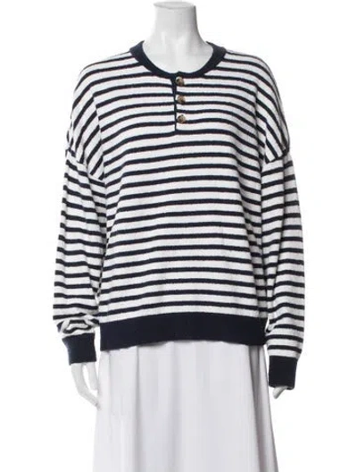 Pre-owned Ciao Lucia Striped Crew Neck Sweater In Blue