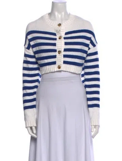 Pre-owned Ciao Lucia Striped Crew Neck Sweater In White