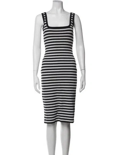 Pre-owned Ciao Lucia Striped Knee-length Dress In Black