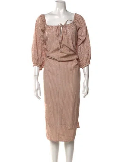 Pre-owned Ciao Lucia Striped Knee-length Dress In Brown