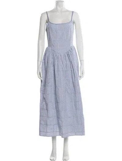 Pre-owned Ciao Lucia Striped Long Dress In Blue