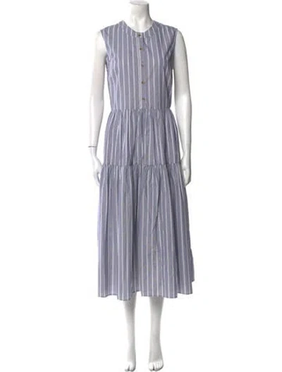 Pre-owned Ciao Lucia Striped Midi Length Dress In Blue