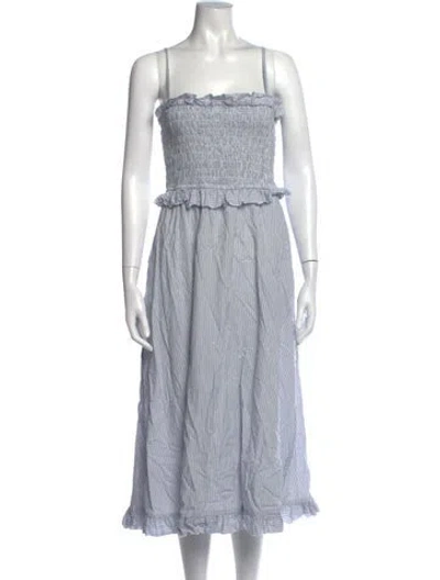 Pre-owned Ciao Lucia Striped Midi Length Dress In Blue