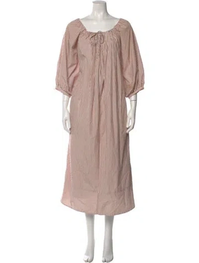Pre-owned Ciao Lucia Striped Midi Length Dress In Neutral