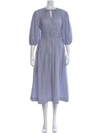Pre-owned Ciao Lucia Striped Midi Length Dress W/ Tags In Blue