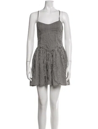 Pre-owned Ciao Lucia Striped Mini Dress In Black
