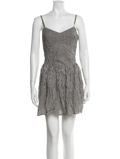 Pre-owned Ciao Lucia Striped Mini Dress In Black