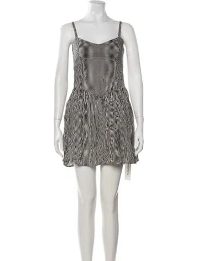 Pre-owned Ciao Lucia Striped Mini Dress In Black