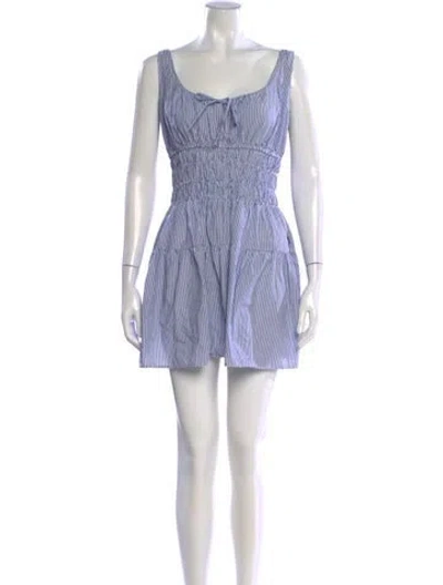 Pre-owned Ciao Lucia Striped Mini Dress In White
