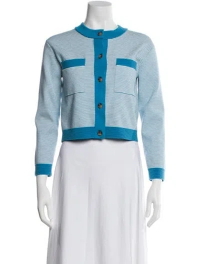 Pre-owned Ciao Lucia Striped Mock Neck Sweater In Blue