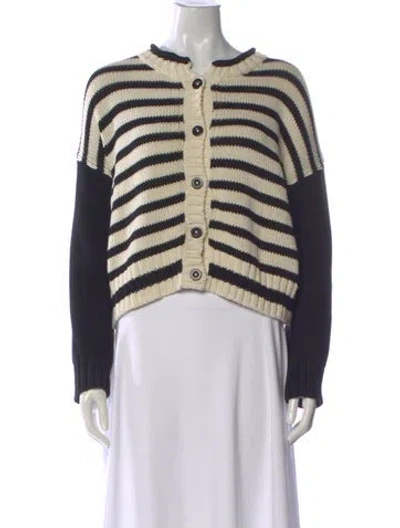 Pre-owned Ciao Lucia Striped Open Front Sweater