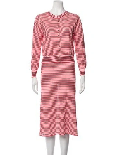 Pre-owned Ciao Lucia Striped Skirt Set In Red