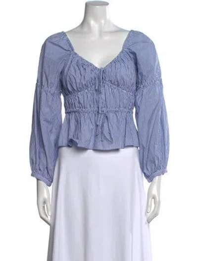 Pre-owned Ciao Lucia Striped V-neck Blouse In Multi