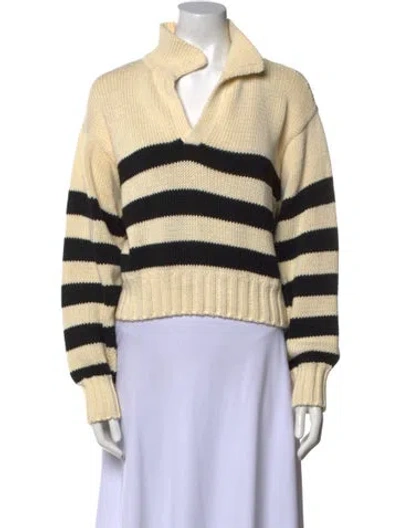Pre-owned Ciao Lucia Striped V-neck Sweater