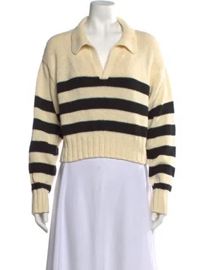 Pre-owned Ciao Lucia Striped V-neck Sweater In Black/neutrals