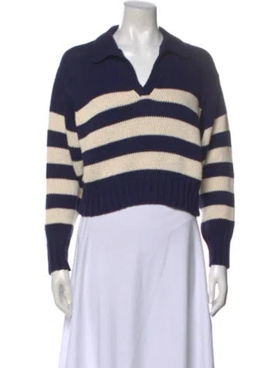 Pre-owned Ciao Lucia Striped V-neck Sweater In Blue