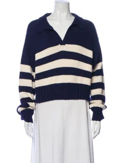Pre-owned Ciao Lucia Striped V-neck Sweater In Blue