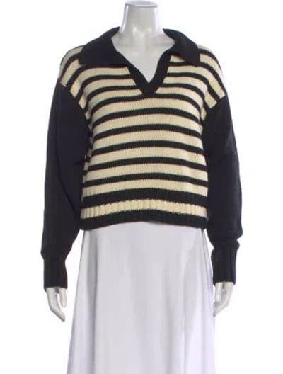 Pre-owned Ciao Lucia Striped V-neck Sweater In Blue