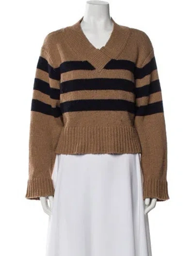 Pre-owned Ciao Lucia Striped V-neck Sweater In Brown