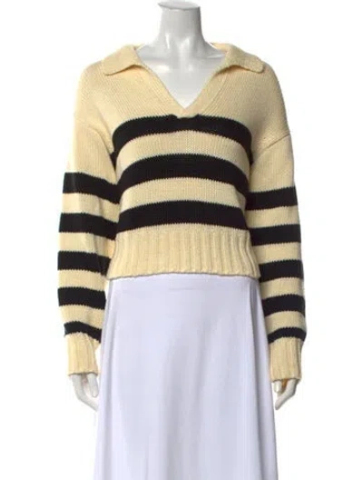 Pre-owned Ciao Lucia Striped V-neck Sweater In Neutrals