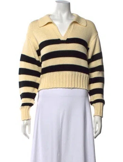 Pre-owned Ciao Lucia Striped V-neck Sweater In Neutrals