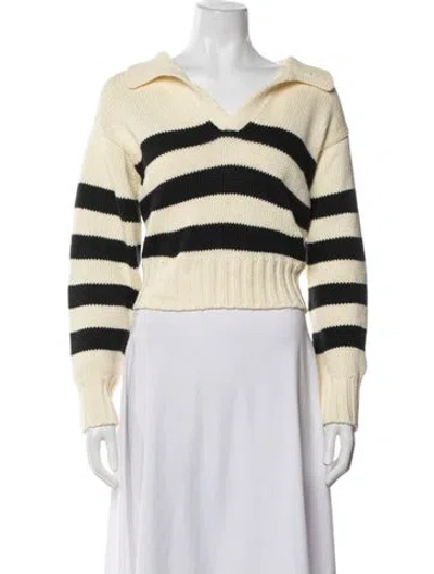 Pre-owned Ciao Lucia Striped V-neck Sweater In Neutrals