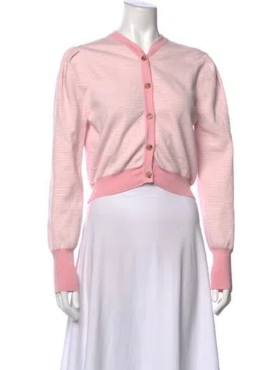 Pre-owned Ciao Lucia Striped V-neck Sweater In Pink