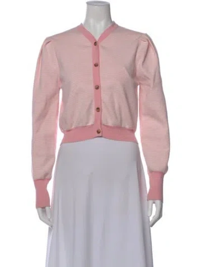 Pre-owned Ciao Lucia Striped V-neck Sweater In Pink