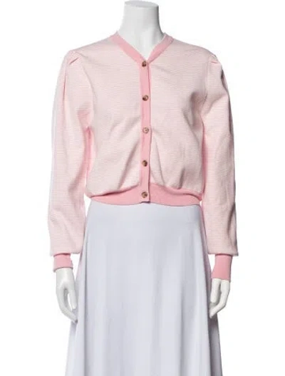 Pre-owned Ciao Lucia Striped V-neck Sweater In Pink