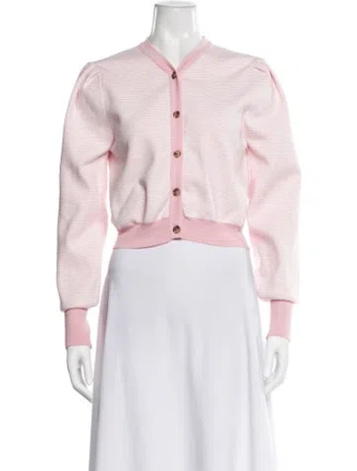 Pre-owned Ciao Lucia Striped V-neck Sweater W/ Tags In Pink