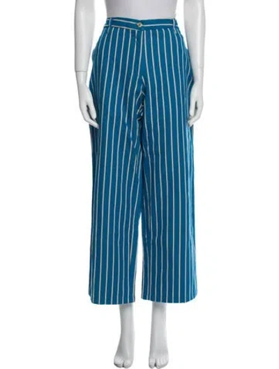 Pre-owned Ciao Lucia Striped Wide Leg Pants In Blue