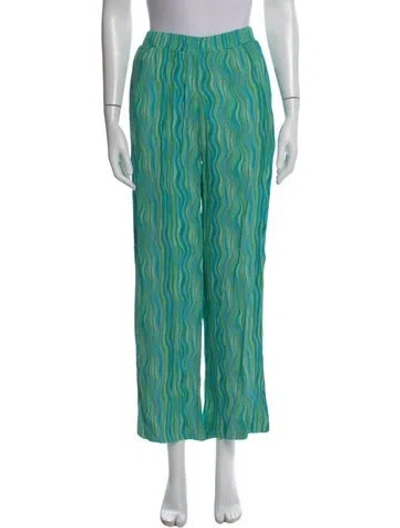 Pre-owned Ciao Lucia Striped Wide Leg Pants In Green