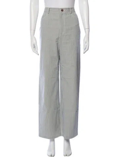 Pre-owned Ciao Lucia Striped Wide Leg Pants In Silver