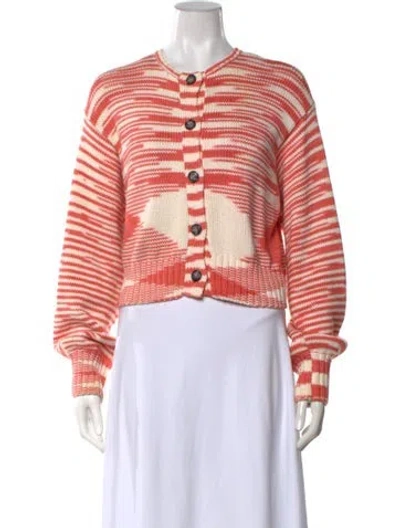 Pre-owned Ciao Lucia Supima Cotton Striped Sweater In Pink