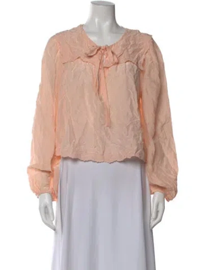 Pre-owned Ciao Lucia Tie Neck Long Sleeve Blouse In Multi