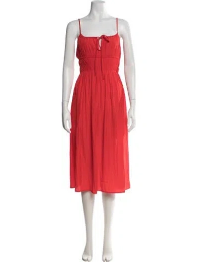 Pre-owned Ciao Lucia Tie Neck Midi Length Dress In Red