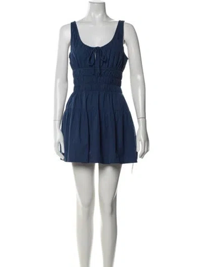 Pre-owned Ciao Lucia Tie Neck Mini Dress In Blue