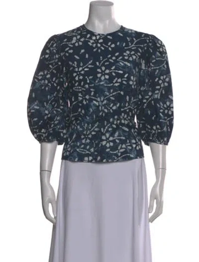 Pre-owned Ciao Lucia Tie-dye Print Crew Neck Blouse W/ Tags In Blue